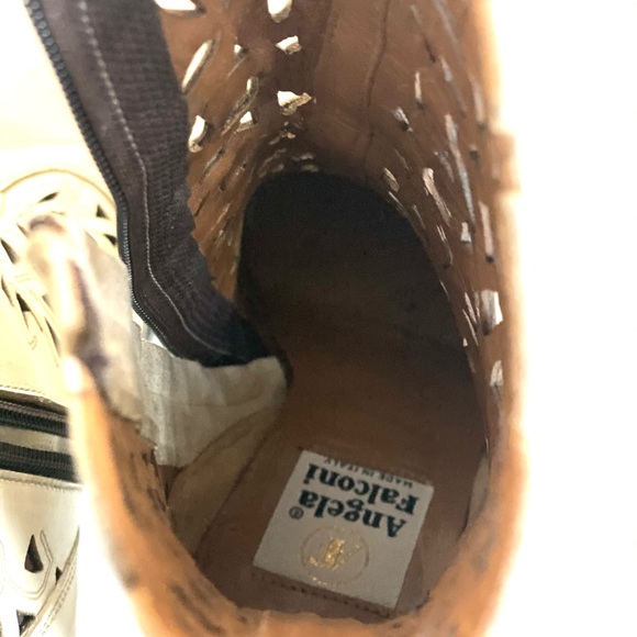 Angela Falconi Cutout Ivory Booties - Picture 14 of 15